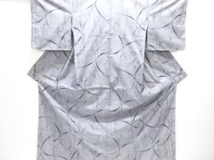 抽象花模様織り出し手織り紬着物